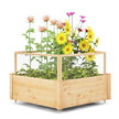 Upphöjd – bädd med staket Träkruka sidigt och växtgaller – 4 107 x 107 x 70 cm – Natur