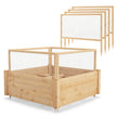 Upphöjd – bädd med staket Träkruka sidigt och växtgaller – 4 107 x 107 x 70 cm – Natur