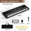 tangents – piano keyboard med stativ och mikrofon bärväska digital E – 61 – Svart