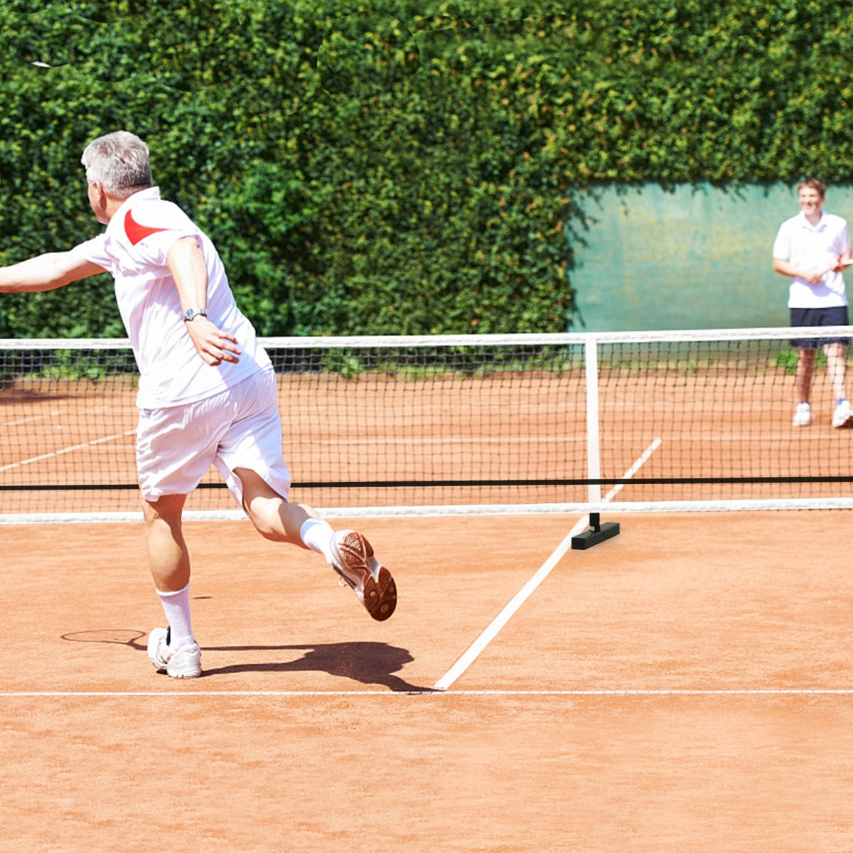Bärbart – Pickleball nät med metallrör Starkt polyesternät och Oxford bärväska Väderbeständigt sportnät långt – 670 cm – Silver