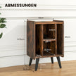 Skivspelarställ – med laddstation och öppna hyllor Vinylskivor Skivspelarbord Vintage – 4 – Rustik brun