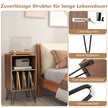 Skivspelarestativ – med laddstation vånings skivstativ – 3 48 x 40 x 88 cm – Valnöt