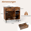 Skivspelaresstativ – Skivskåp med uttag och USB typ C – 79,5 x 40 x 79 cm – Rustik brun