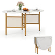 Hopfällbart – matbord för personer platsbesparande köksbord med hopfällningsfunktion Vit+ – 6-8 150 x 80 x 76 cm – Guld