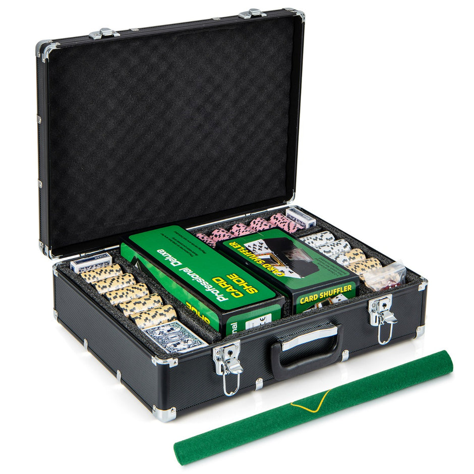 delade – pokerchipset gram Claytec med väska – 600 14 – Svart