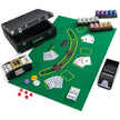 Pokerset – chips pokerfodral med kortlekar tärningar dealerknapp matta kortblandare och kortdealer – 300 2 5 – Svart