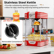 Retro – Popcornmaskin W Popcornmaker i Biostil med Värmeljus och Handvev – 300 – Röd