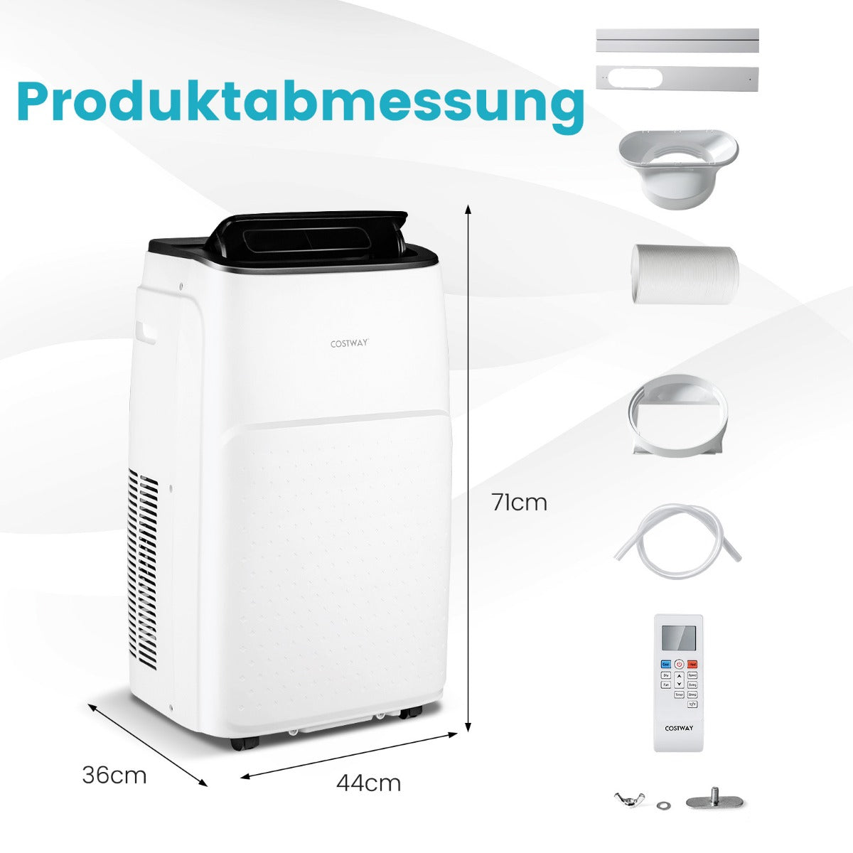 i – bärbar luftkonditionering BTU Värme och Kyla Fläkt Avfuktare (3,5KW 12000-35m²(105m³) WIFI(Endast kyla)) – 4 1 12000 – Vit