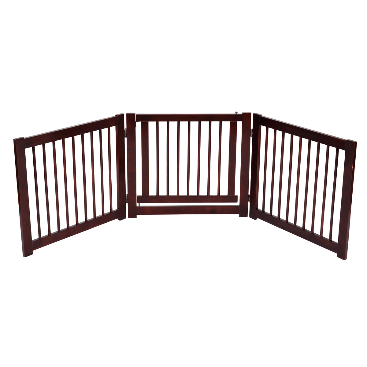 Säkerhetsport – Tredelad Hunddörr Säkerhetsgrind – 206 x 61 x 1,8 cm – Brun