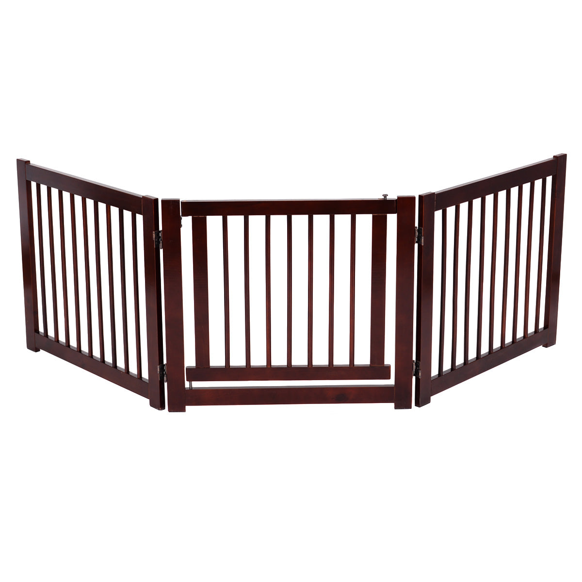 Säkerhetsport – Tredelad Hunddörr Säkerhetsgrind – 206 x 61 x 1,8 cm – Brun