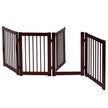 Säkerhetsport – Fyra delar Hunddörr Säkerhetsgrind – 203 x 76 x 1,8 cm – Brun