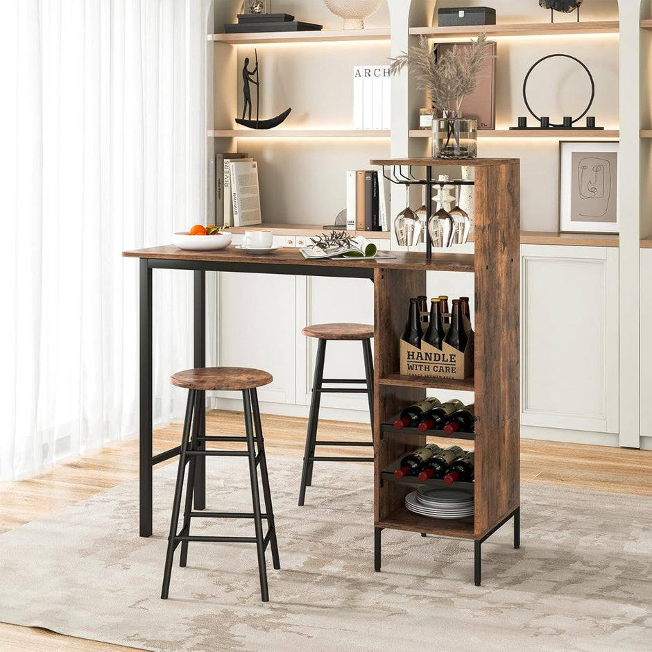 delad – barbord och stolset Industriellt pubbord pall – 3 – Kaffe