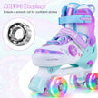 Barn – Rullskor Storlekar Justerbara Quad Skates Med Ljusande Hjul L (EU 37-41) – 4 – Blå