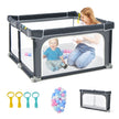 Fyrkantig – babylekhage Stort lekstaket – 124 x 124 cm – Mörkgrå