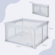 Fyrkantig – Babylekhage Stort lekstaket – 124 x 124 cm – Ljusgrå