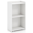 Rullande – talarstolpe med förvaringsfack podiestativ universallhjul – 2 4 57,5 x 37 x 105 cm – Vit