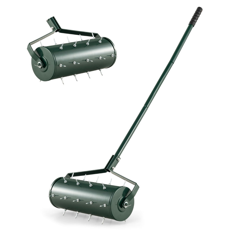 Lawn – Aerator Roller Manual med handtag och spik – 44 x 128 cm – Grön