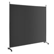 Enkelrumsavdelare – med en panel bred sekretessskärm – 184 x 30 x 184 cm – Svart
