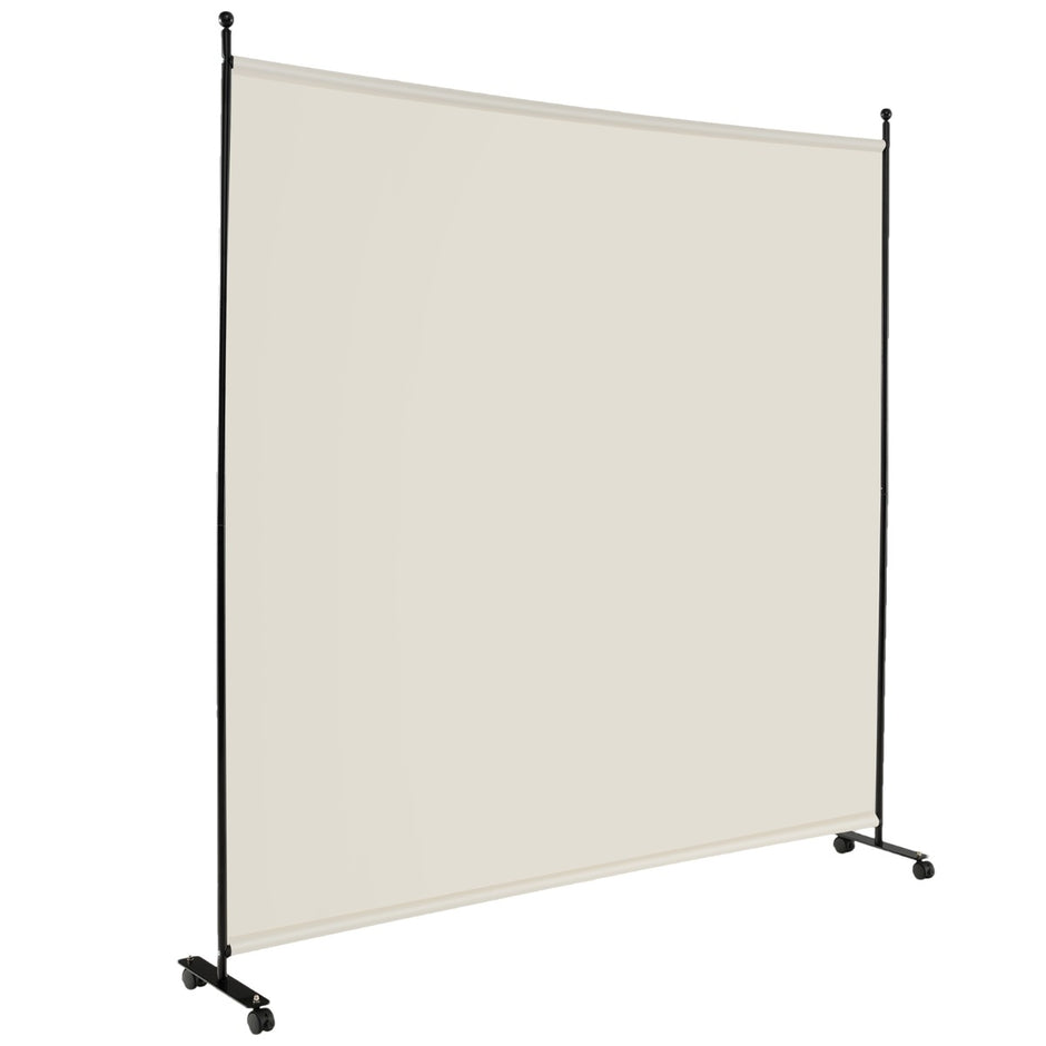Enkelrumsavdelare – med en panel bred sekretessskärm – 184 x 30 x 184 cm – Beige