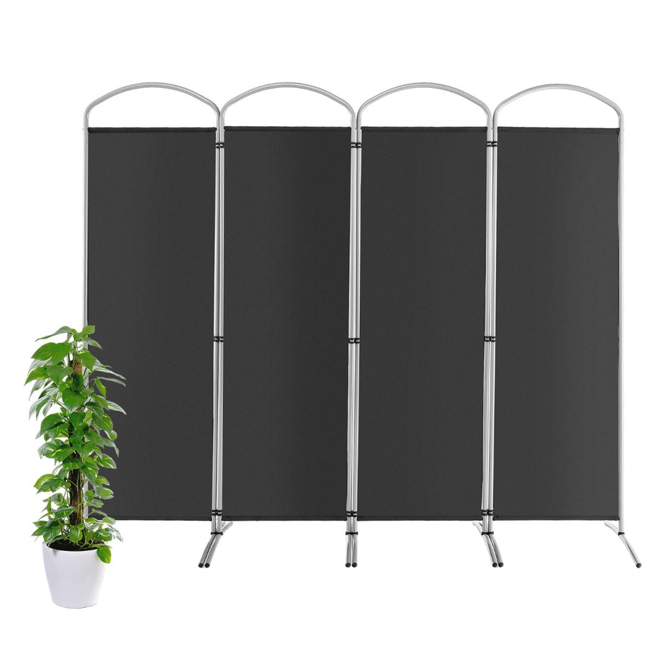 Vikbar – rumsavdelare med paneler Skiljevägg för hem – 4 221 x 51 x 188 cm – Grå