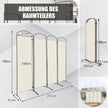 Vikbar – rumsavdelare med paneler Skiljevägg för hem – 4 221 x 51 x 188 cm – Vit