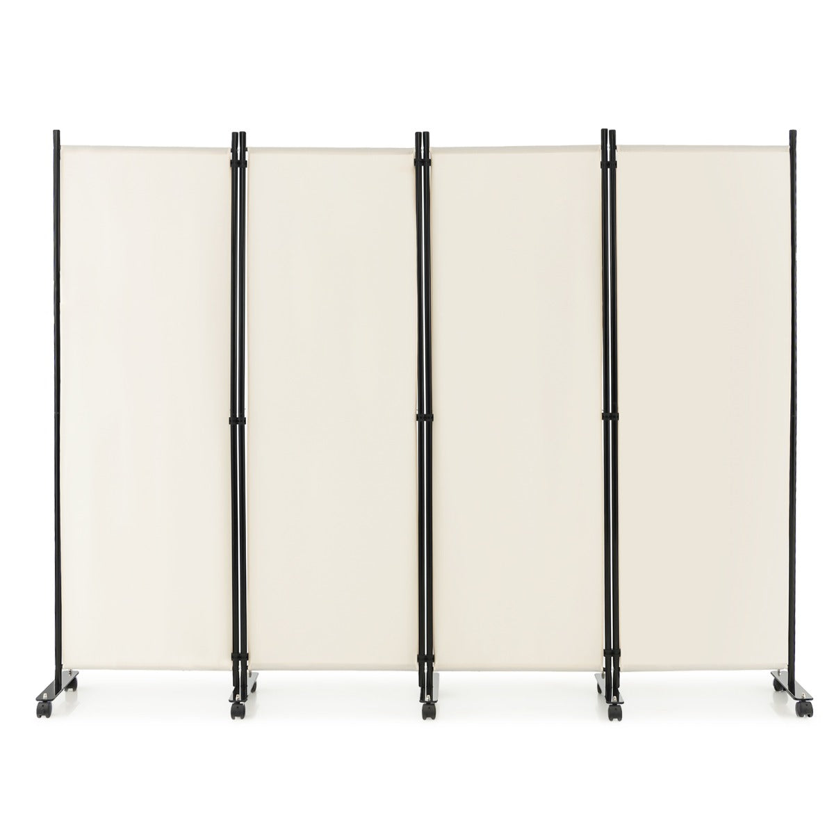 Rumsavdelare – med paneler på hjul hög rullbar sekretessskärm – 4 173 cm – Beige