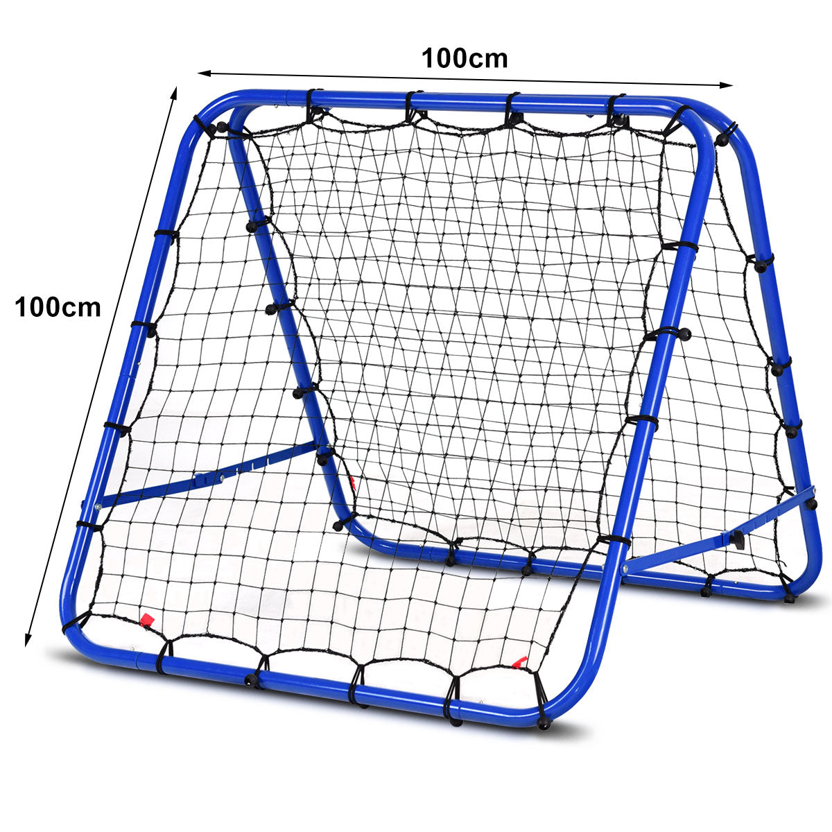 Rebounder – för fotboll med justerbara vinklar Dubbelsidig – 100 x 100 cm – Blå