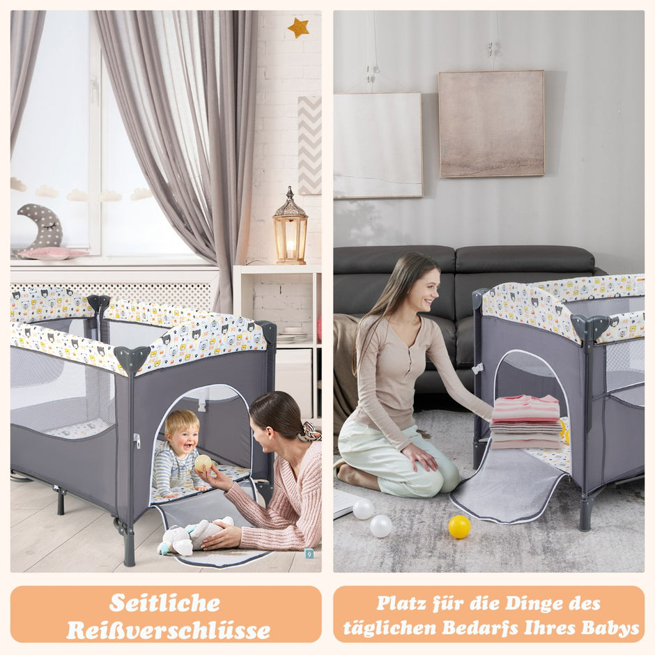 i – babysäng med madrass och skötbord säkerhetsbälte speldosa hängande leksaker – 5 1 – Ljusgul