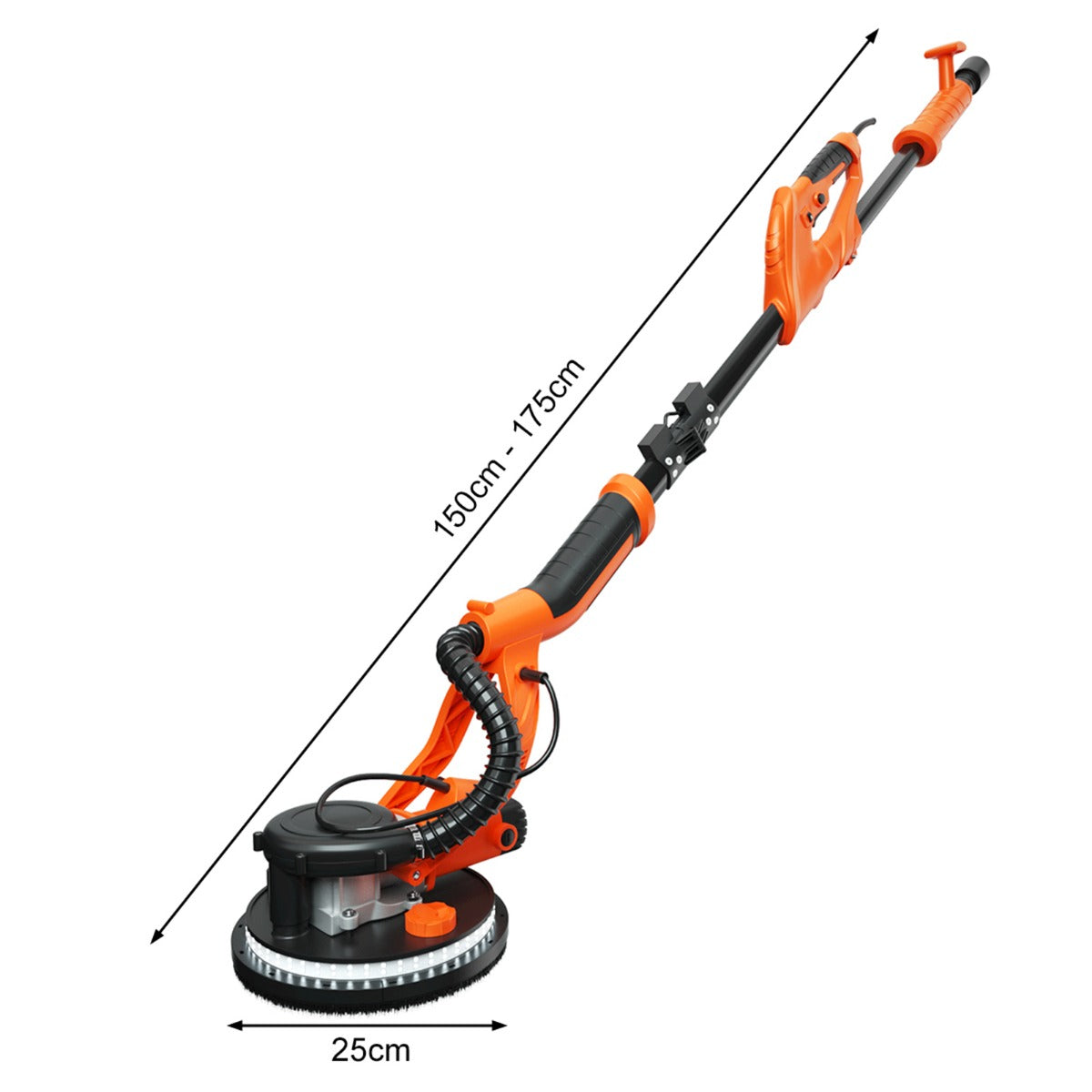 Rockenbauschleifer – takslipmaskin dammuppsamlingssystem väggslipmaskin 750W rpm – / 800-1750 / Ø 225 mm – Orange