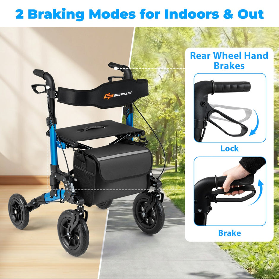 i – rullstol och reserullator med sittplats upp till Hopfällbar rollator Aluminium gånghjälpmedel – 2 1 136 kg – Blå