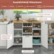 Köksvagn – med hopfällbar bänkskiva och roterande hjul djuplåda Kitchen Island White – 4 – Vit