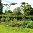 Metall – Rose Arch Trädgårdsbåge för klätterväxter Spaljé – 206 x 52 x 206 cm – Svart