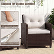 delat – set Polyrattan Lounge Trädgårdsmöbler Rotting Sittgrupp med sittkuddar och Soffbord – 3 – Beige