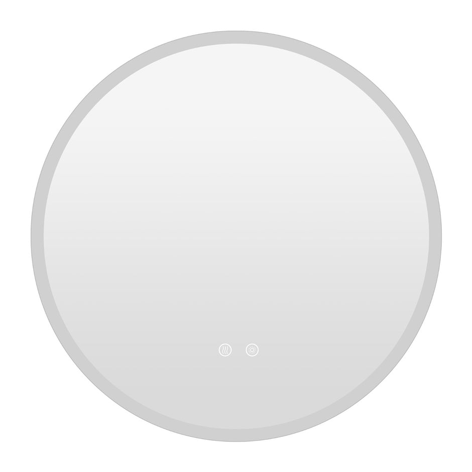 Rund – spegel med belysning och immafri ljusfärger – 3 Ø 70 cm – Silver