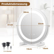 Dimbar – sminkspegel med belysning och pekknapp minnesfunktion – Ø 30 cm – Vit