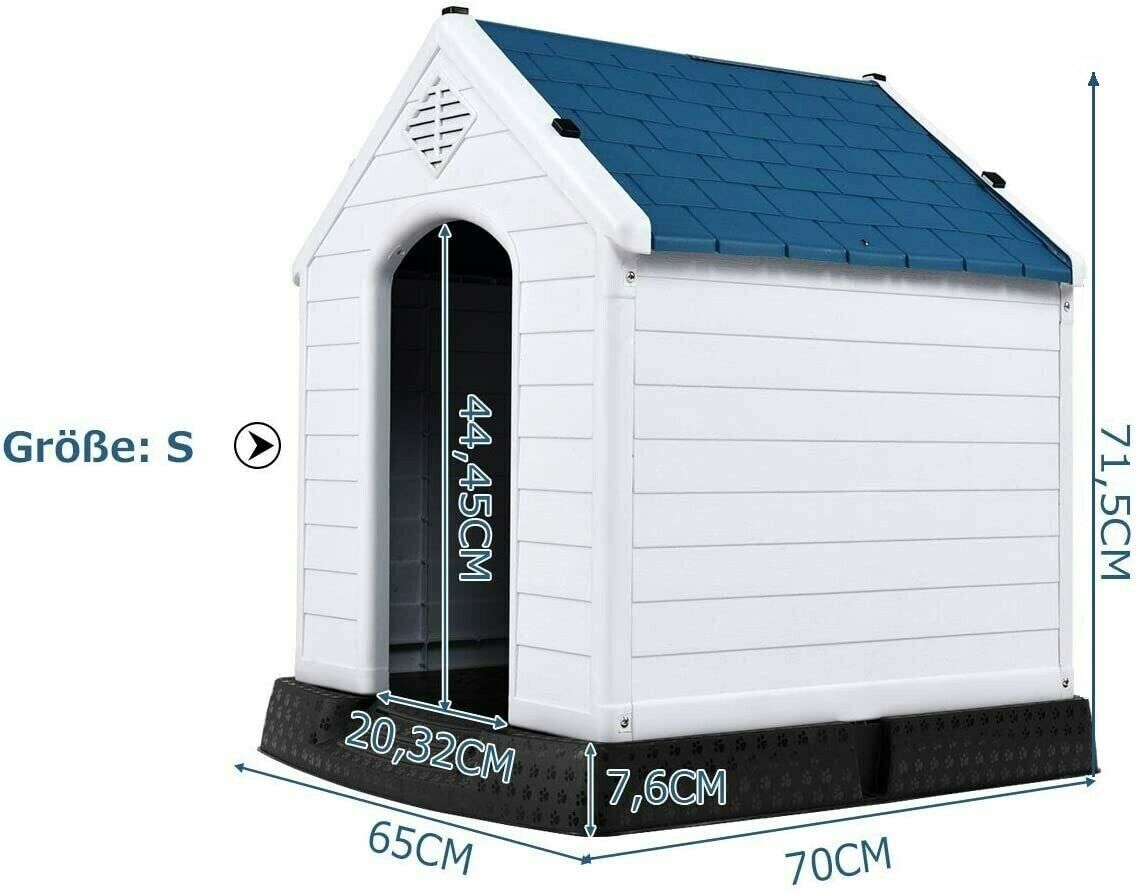 Dog – Kennel House Hundgrotta med förhöjt golv blått och vitt – Blå och vit