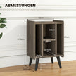 Skivspelarställ – med laddstation och öppna hyllor Vinylskivor Skivspelare Bord – 4 – Grå