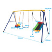 Gungställning – med bo elastisk barngunga och babygunga gul + – 350 x 182 x 195 cm – Färgglad