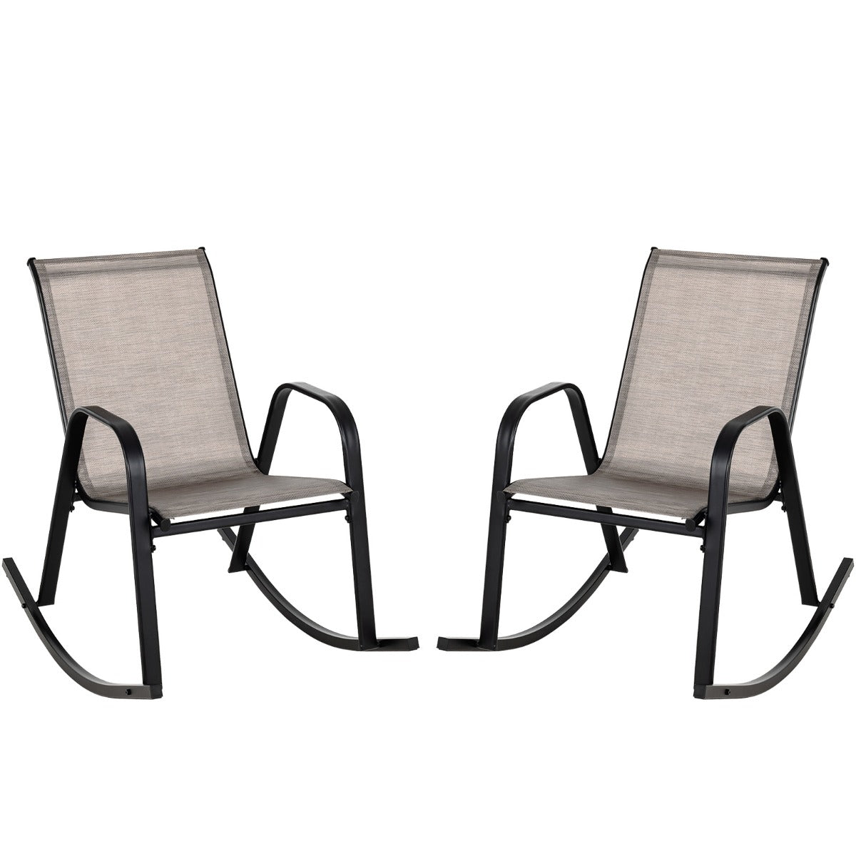 Set – med gungstolar ventilerande tygsits Ergonomisk gunga + – 2 – Brun