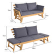 Bäddsoffa – Dagbädd med justerbart armstöd – 198 x 75 x 75 cm – Grå