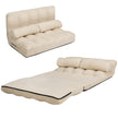 Bäddsoffa – med kuddar nivå justerbart ryggstöd – 2 6 180 x 113 x 10 cm – Beige