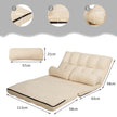 Bäddsoffa – med kuddar nivå justerbart ryggstöd – 2 6 180 x 113 x 10 cm – Beige