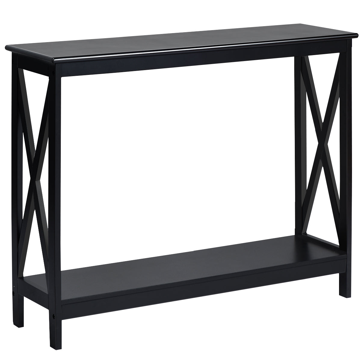 X – format smalt konsolbord med nivåer – 2 100 x 30 x 80 cm – Svart