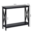X – format smalt konsolbord med nivåer – 2 100 x 30 x 80 cm – Svart