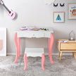 Sminkbord – för barn med Pall Princess lådor och Spegel – 3 – Vit