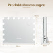 Hollywood – spegel med belysning USB laddningsport och Bluetooth högtalare för sovrum – 58 x 46 cm – Vit