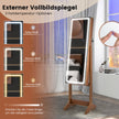 Smyckesskåp – med spegel och färgad LED belysning Smyckeshylla – 3 – Brun