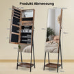 Smyckesskåp – med spegel Låsbart färgade LED belysning – 3 41 x 35 x 166 cm – Brun