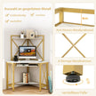 Skrivbord – med laddstation Hörndatorbord tangentbordshylla och hyllor + – 2 113 x 75 x 145 cm – Vit
