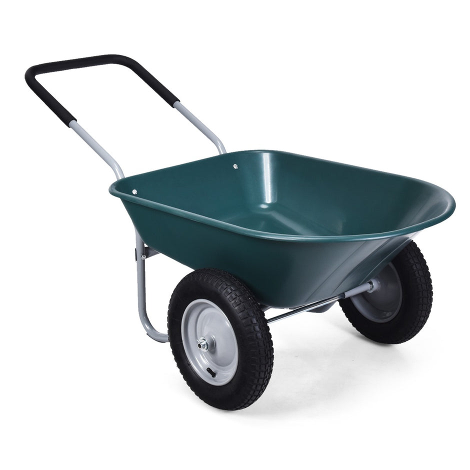 hjulig – skottkärra för trädgården kraftig låda – 2 145 x 65 x 65 cm – Grön